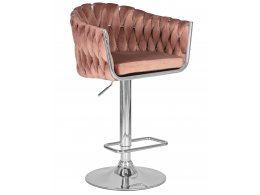 Стул барный DOBRIN MARCEL, пудрово-розовый велюр (MJ9-32)