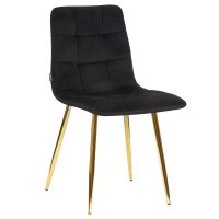 Стул обеденный DOBRIN ALEX, золотые ножки, черный велюр (V108-77),