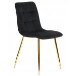 Стул обеденный DOBRIN ALEX, золотые ножки, черный велюр (V108-77),