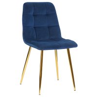 Стул обеденный DOBRIN ALEX, золотые ножки, темно-синий велюр (V108-67)