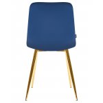 Стул обеденный DOBRIN ALEX, золотые ножки, темно-синий велюр (V108-67)