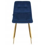 Стул обеденный DOBRIN ALEX, золотые ножки, темно-синий велюр (V108-67)