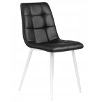 Стул обеденный DOBRIN ALEX, белые ножки, чёрная экокожа (P-01)