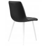 Стул обеденный DOBRIN ALEX, белые ножки, чёрная экокожа (P-01)