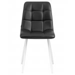 Стул обеденный DOBRIN ALEX, белые ножки, чёрная экокожа (P-01)