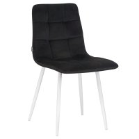 Стул обеденный DOBRIN ALEX, белые ножки, черный велюр (V108-77),