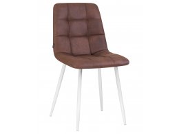 Стул обеденный DOBRIN ALEX, белые ножки, коричневая микрофибра (PK-03)