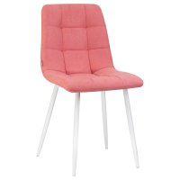 Стул обеденный DOBRIN ALEX, белые ножки, розовая ткань (UF860-05B)