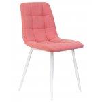 Стул обеденный DOBRIN ALEX, белые ножки, розовая ткань (UF860-05B)