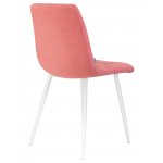 Стул обеденный DOBRIN ALEX, белые ножки, розовая ткань (UF860-05B)