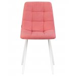 Стул обеденный DOBRIN ALEX, белые ножки, розовая ткань (UF860-05B)