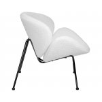 Набор 2 шт Кресло дизайнерское DOBRIN EMILY, белый (букле) ткань, черное основание