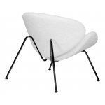 Набор 2 шт Кресло дизайнерское DOBRIN EMILY, белый (букле) ткань, черное основание