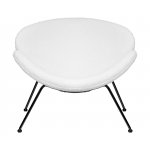 Набор 2 шт Кресло дизайнерское DOBRIN EMILY, белый (букле) ткань, черное основание