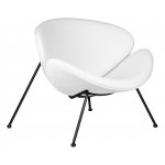 Набор 2 шт Кресло дизайнерское DOBRIN EMILY, белый винил YP17, черное основание