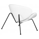 Набор 2 шт Кресло дизайнерское DOBRIN EMILY, белый винил YP17, черное основание