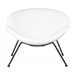 Набор 2 шт Кресло дизайнерское DOBRIN EMILY, белый винил YP17, черное основание