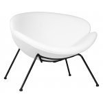 Набор 2 шт Кресло дизайнерское DOBRIN EMILY, белый винил YP17, черное основание