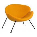 Набор 2 шт Кресло дизайнерское DOBRIN EMILY, желтая ткань AF13, черное основание