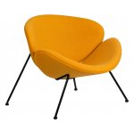 Набор 2 шт Кресло дизайнерское DOBRIN EMILY, желтая ткань AF13, черное основание