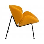 Набор 2 шт Кресло дизайнерское DOBRIN EMILY, желтая ткань AF13, черное основание