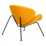 Набор 2 шт Кресло дизайнерское DOBRIN EMILY, желтая ткань AF13, черное основание