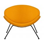 Набор 2 шт Кресло дизайнерское DOBRIN EMILY, желтая ткань AF13, черное основание