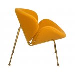 Набор 2 шт Кресло дизайнерское DOBRIN EMILY, желтая ткань AF13, золотое основание