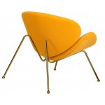 Набор 2 шт Кресло дизайнерское DOBRIN EMILY, желтая ткань AF13, золотое основание