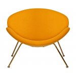 Набор 2 шт Кресло дизайнерское DOBRIN EMILY, желтая ткань AF13, золотое основание