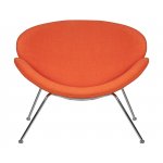 Кресло дизайнерское DOBRIN EMILY, оранжевая ткань AF, хромированная сталь