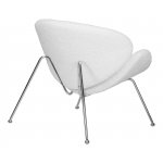 Кресло дизайнерское DOBRIN EMILY, белый (букле) ткань , хромированная сталь