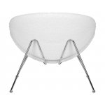 Кресло дизайнерское DOBRIN EMILY, белый (букле) ткань , хромированная сталь