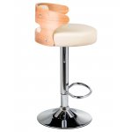 Стул барный DOBRIN FRED, натуральное дерево, кремовый