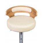 Стул барный DOBRIN FRED, натуральное дерево, кремовый