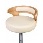 Стул барный DOBRIN FRED, натуральное дерево, кремовый