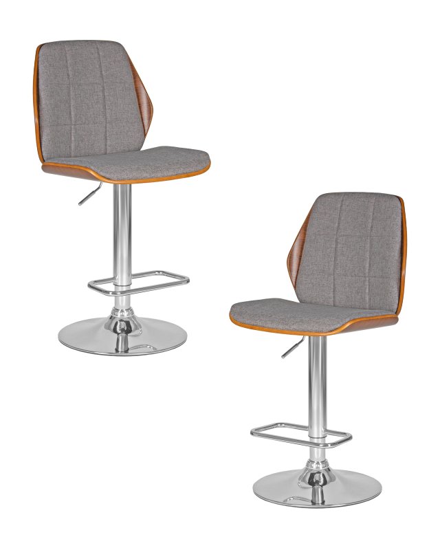 Набор 2 шт Стул барный DOBRIN PETER, серая ткань AAA 001