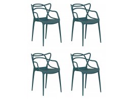 Набор 4 шт Стул обеденный DOBRIN MASTERS, морской волны (G-05)