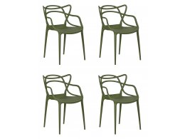 Набор 4 шт Стул обеденный DOBRIN MASTERS, зеленый хаки (G-17)