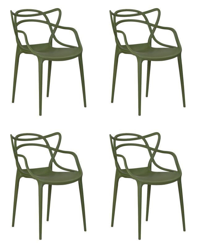 Набор 4 шт Стул обеденный DOBRIN MASTERS, зеленый хаки (G-17)