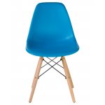 Набор 4 шт Стул обеденный DOBRIN DSW, ножки светлый бук, цвет голубой (BE-02)