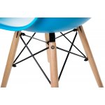 Набор 4 шт Стул обеденный DOBRIN DSW, ножки светлый бук, цвет голубой (BE-02)