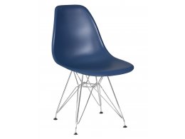 Стул обеденный DOBRIN DSR, ножки хром, цвет тёмно-синий (BE-12)