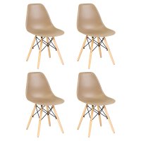 Набор 4 шт Стул обеденный DOBRIN DSW, ножки светлый бук, цвет бежевый (GR-03) Набор 4 шт Стул обеденный DOBRIN DSW, ножки светлый бук, цвет бежевый (GR-03)