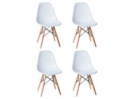 Набор 4 шт Стул обеденный DOBRIN DSW, ножки светлый бук, цвет белый (W-02)