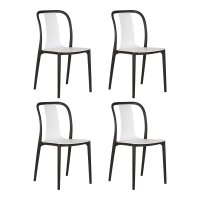 Набор 4 шт Стул обеденный DOBRIN ADAM, черный/белый