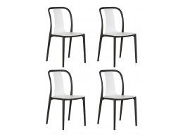 Набор 4 шт Стул обеденный DOBRIN ADAM, черный/белый Набор 4 шт Стул обеденный DOBRIN ADAM, черный/белый