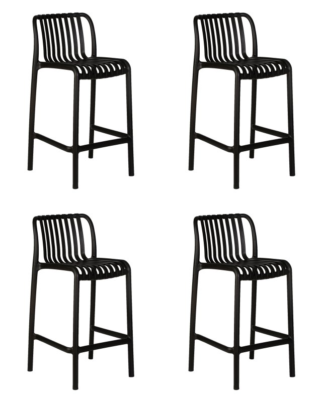 Набор 4 шт Стул полубарный DOBRIN CHLOE, черный