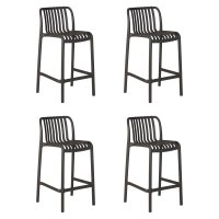 Набор 4 шт Стул полубарный DOBRIN CHLOE, темно-серый