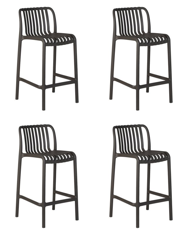 Набор 4 шт Стул полубарный DOBRIN CHLOE, темно-серый